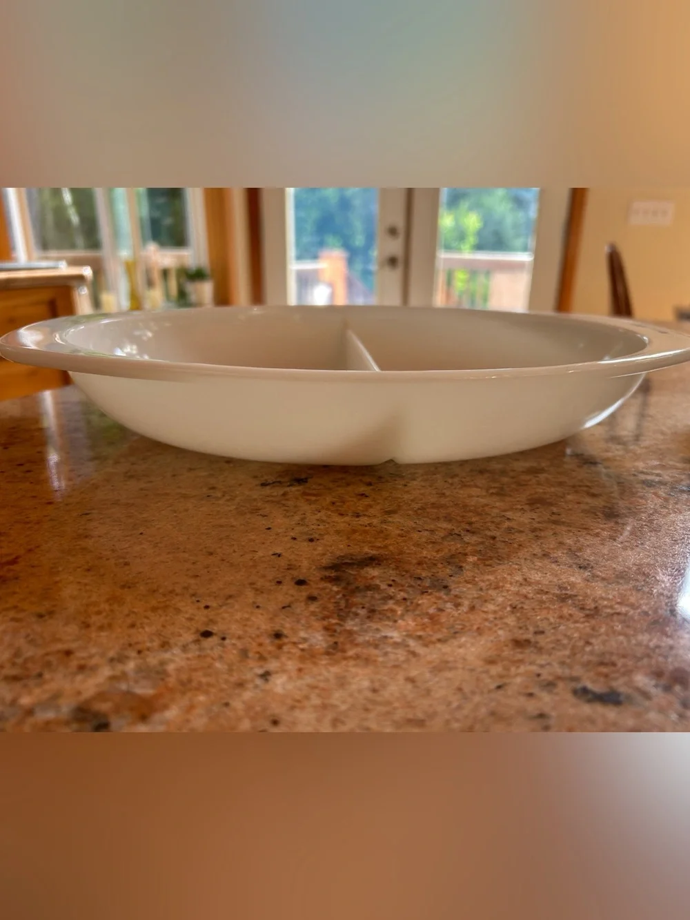Pyrex #1083 Divide-A-Dish Milk Glass for multiple side dishes 1.5 Qt Vintage